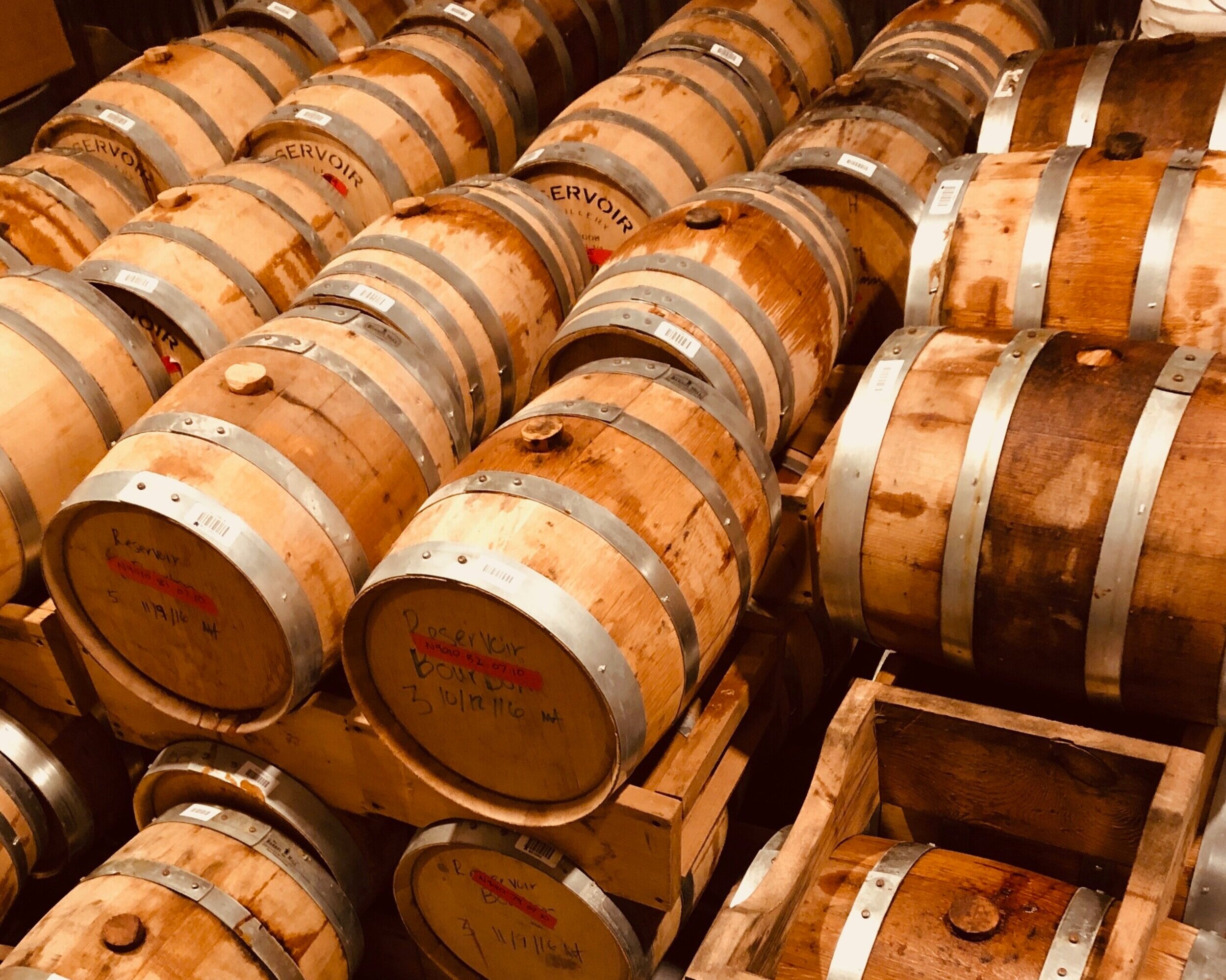 Barrels of maple syrup